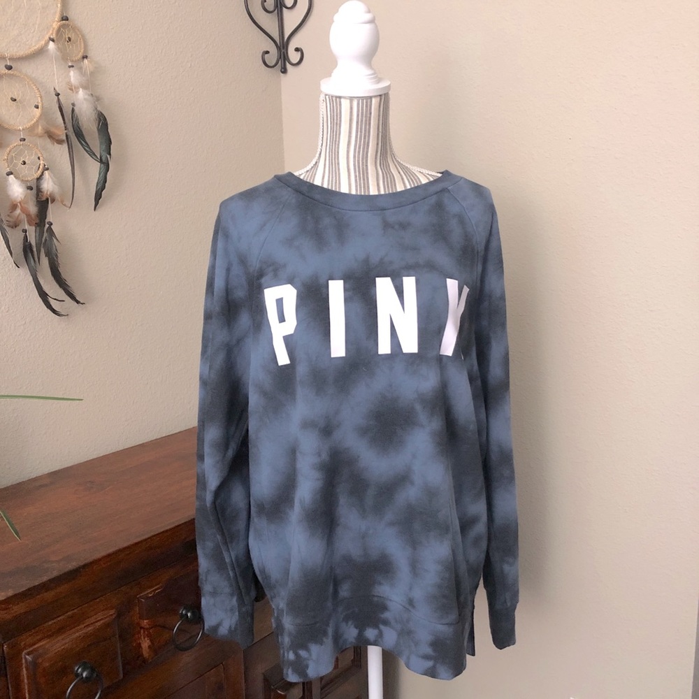 NWT PINK VS  Tie Dye Pullover Sweatshirt Oversized